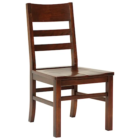 Solid Wood Cherry Horizontal Slat Side Chair